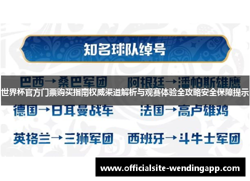 世界杯官方门票购买指南权威渠道解析与观赛体验全攻略安全保障提示