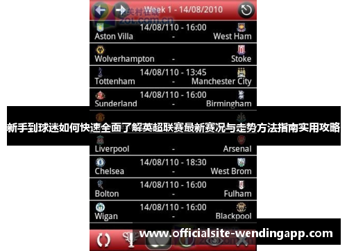 新手到球迷如何快速全面了解英超联赛最新赛况与走势方法指南实用攻略